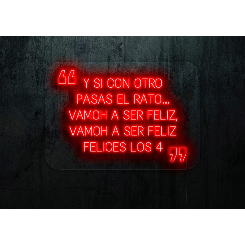 Carteles de Neón Led - Luces de neón "Felices los cuatro"